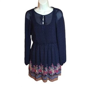 Mudd Boho hippie chic long sleeve dress